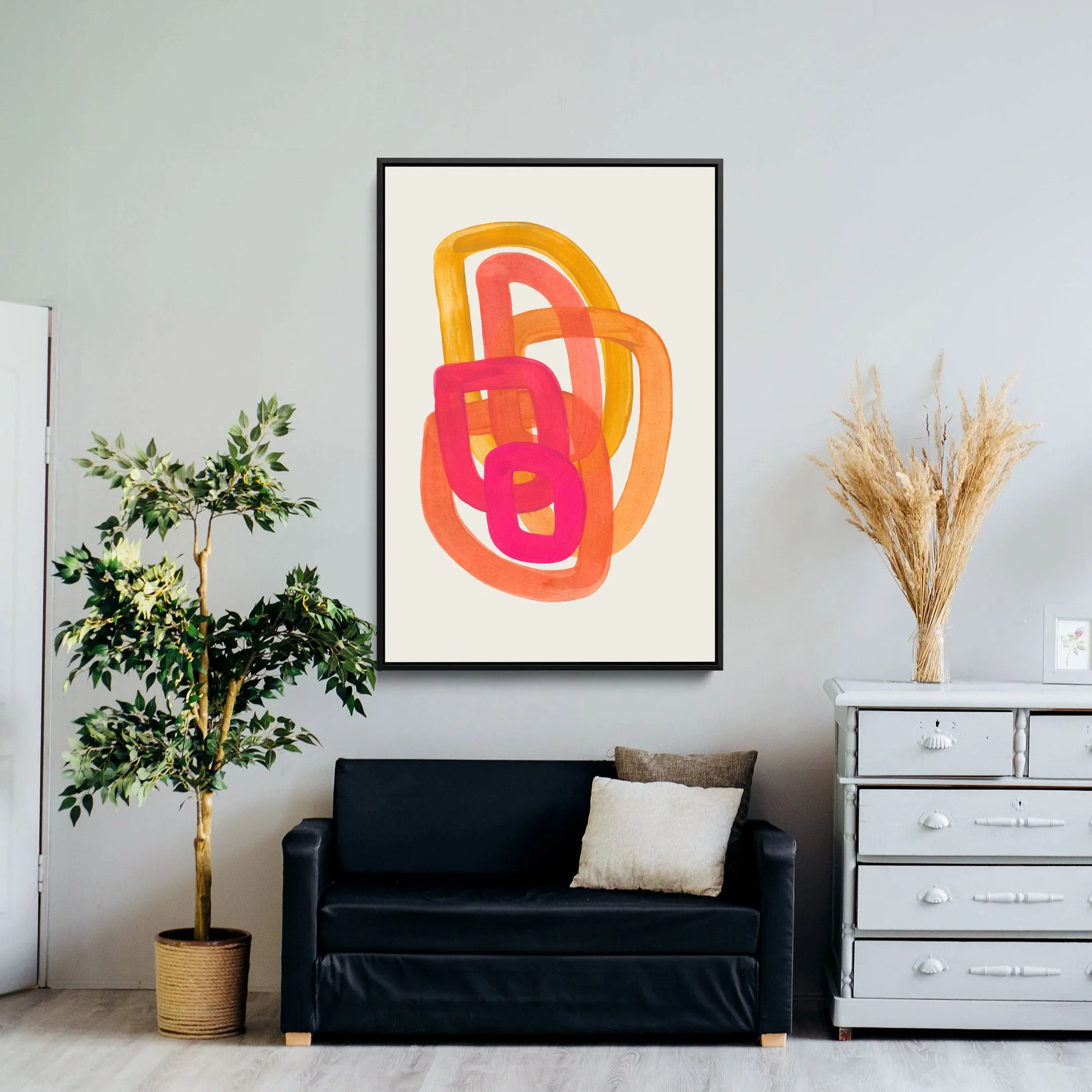 70s Spiral by Ejaaz Haniff - Stretched Canvas Print or Framed Fine Art Print - Artwork