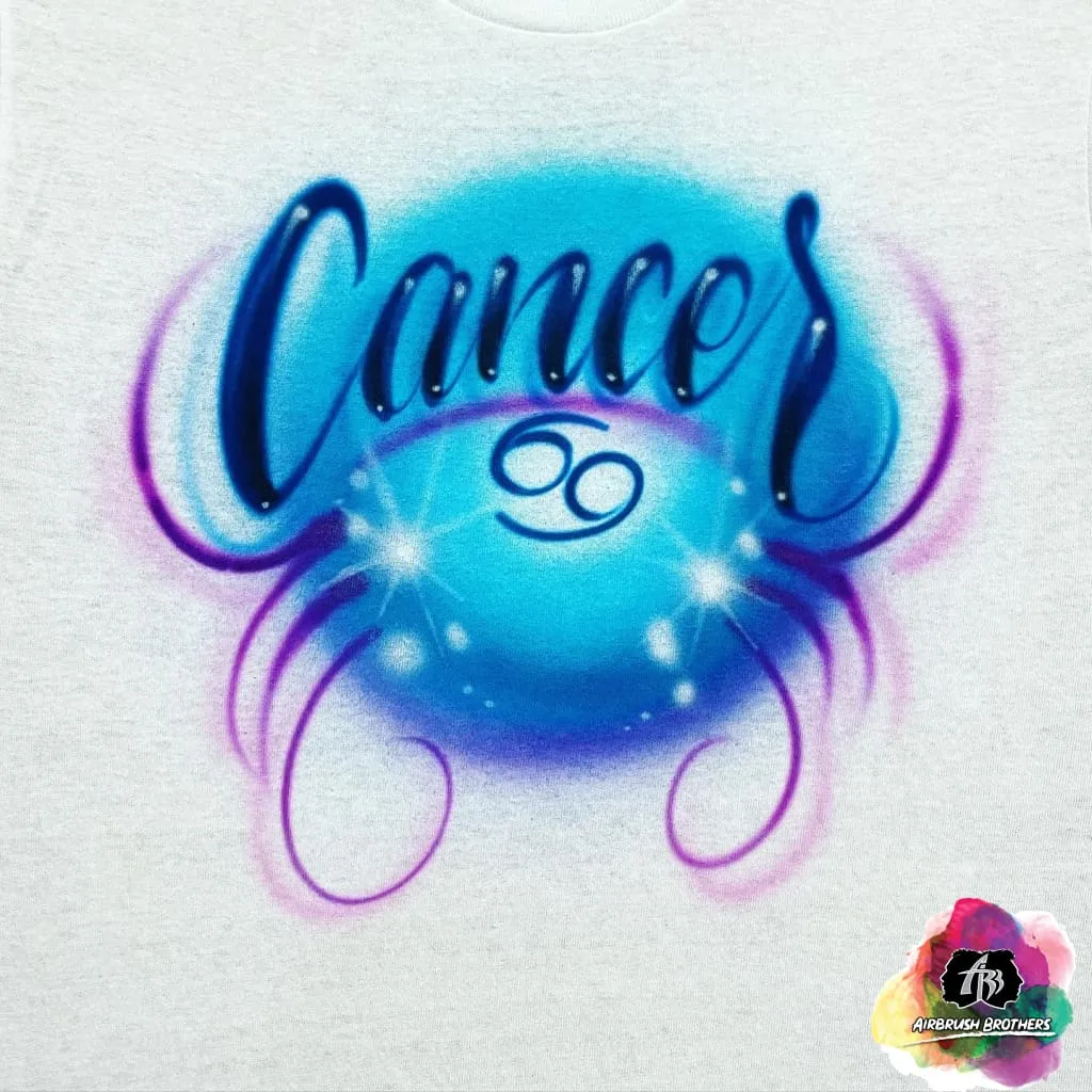 Airbrush Zodiac Cancer Shirt Design