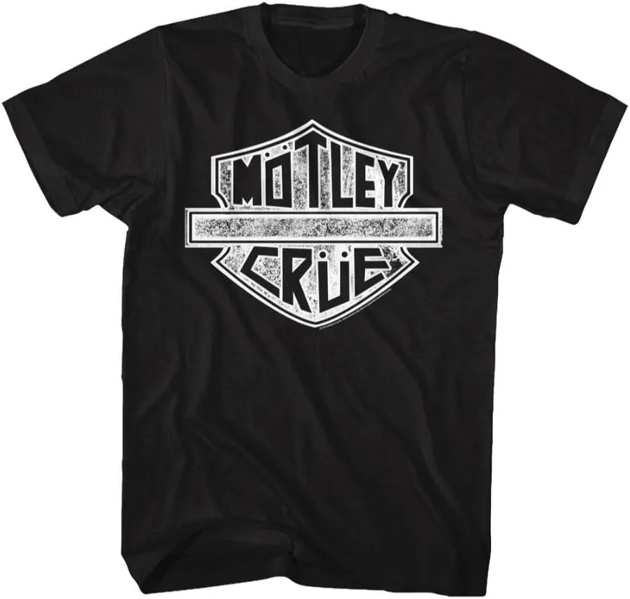 American Classics Motley Crue Heavy Metal Band Motley Crue Sign Distressed Look Adult Short Sleeve T-Shirt Graphic Tee