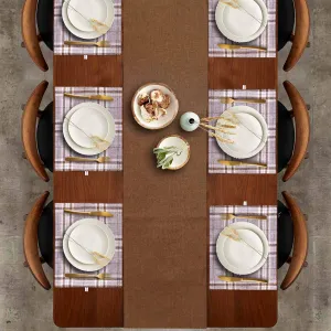 Checkered Grey Style Placemat & Table Runner