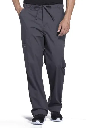 Cherokee Men's Scrub Pant Tapered Leg Fly Front Cargo Pant with 5 Pockets WW190