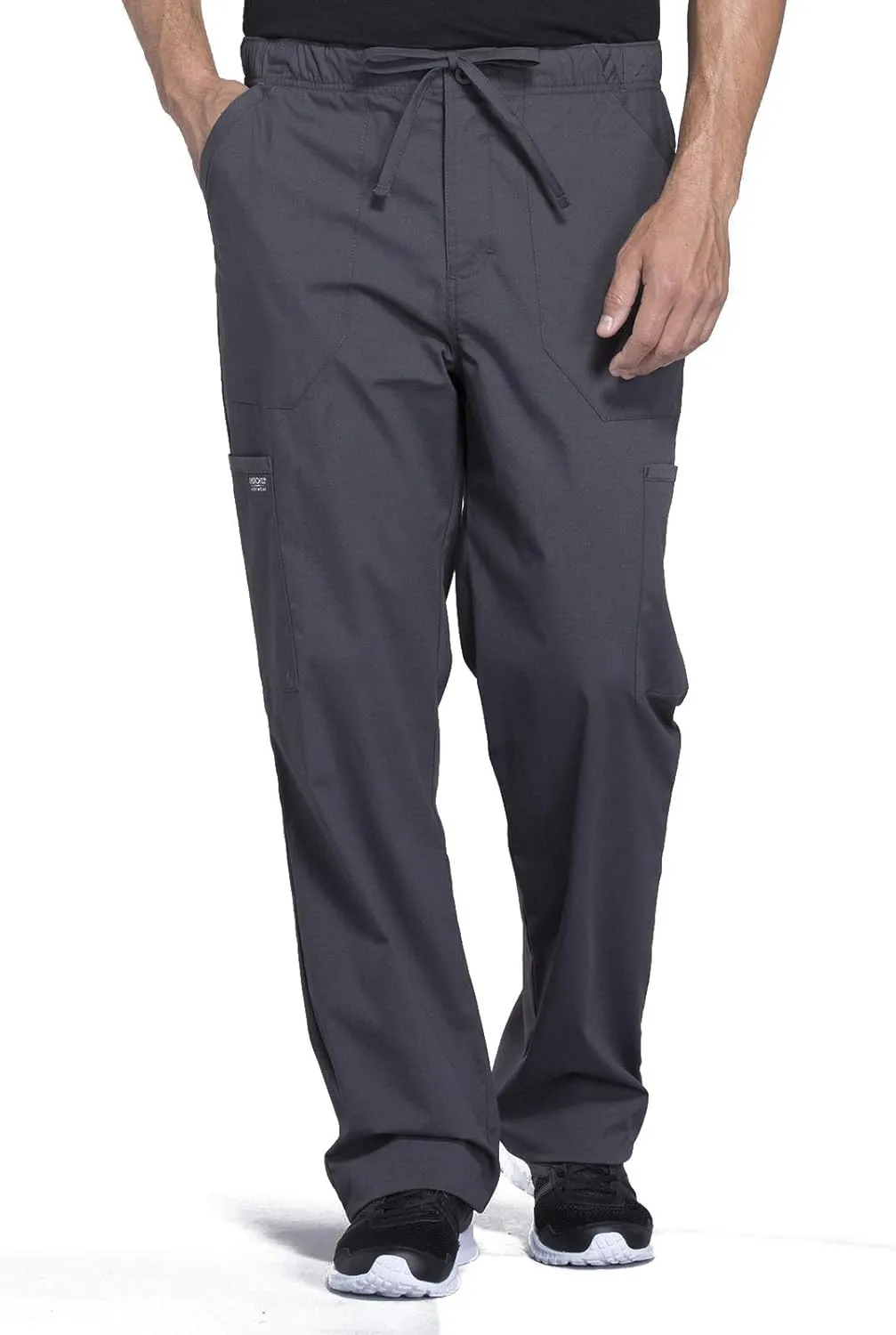 Cherokee Men's Scrub Pant Tapered Leg Fly Front Cargo Pant with 5 Pockets WW190