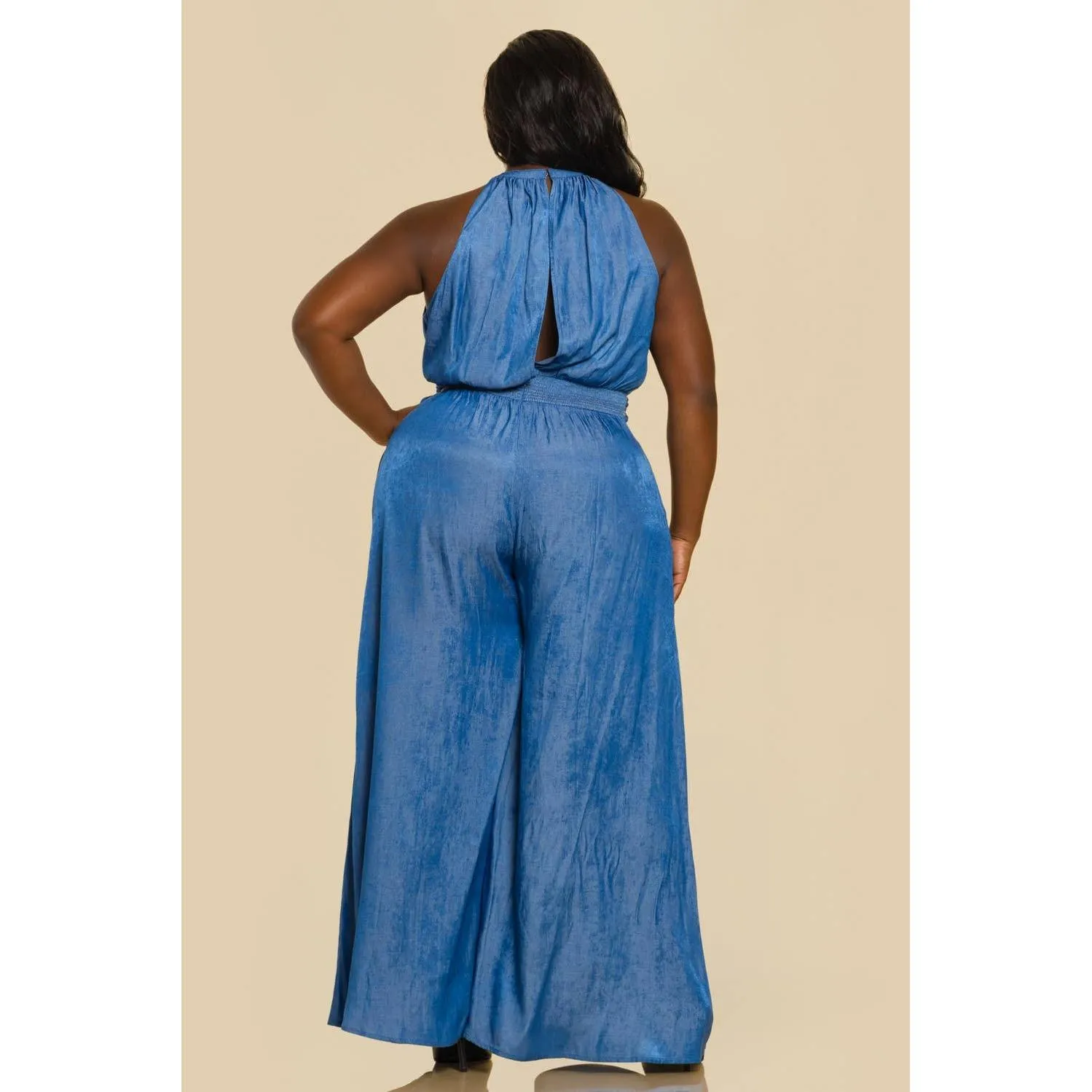 Curvy Girl Denim Diva Jumpsuit