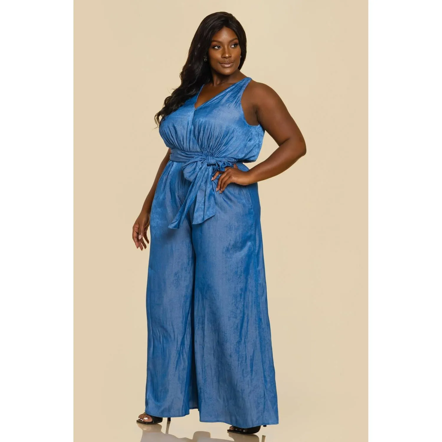 Curvy Girl Denim Diva Jumpsuit