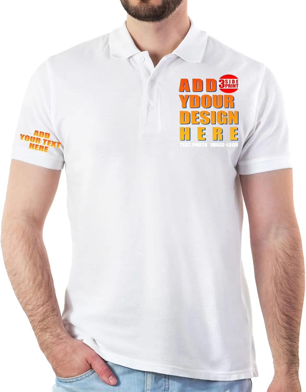 Custom Polo Shirt for Men Customized Golf Shirts Design Your Own Personalized Tee Upf50  Print Embroidered Text Photo Logo