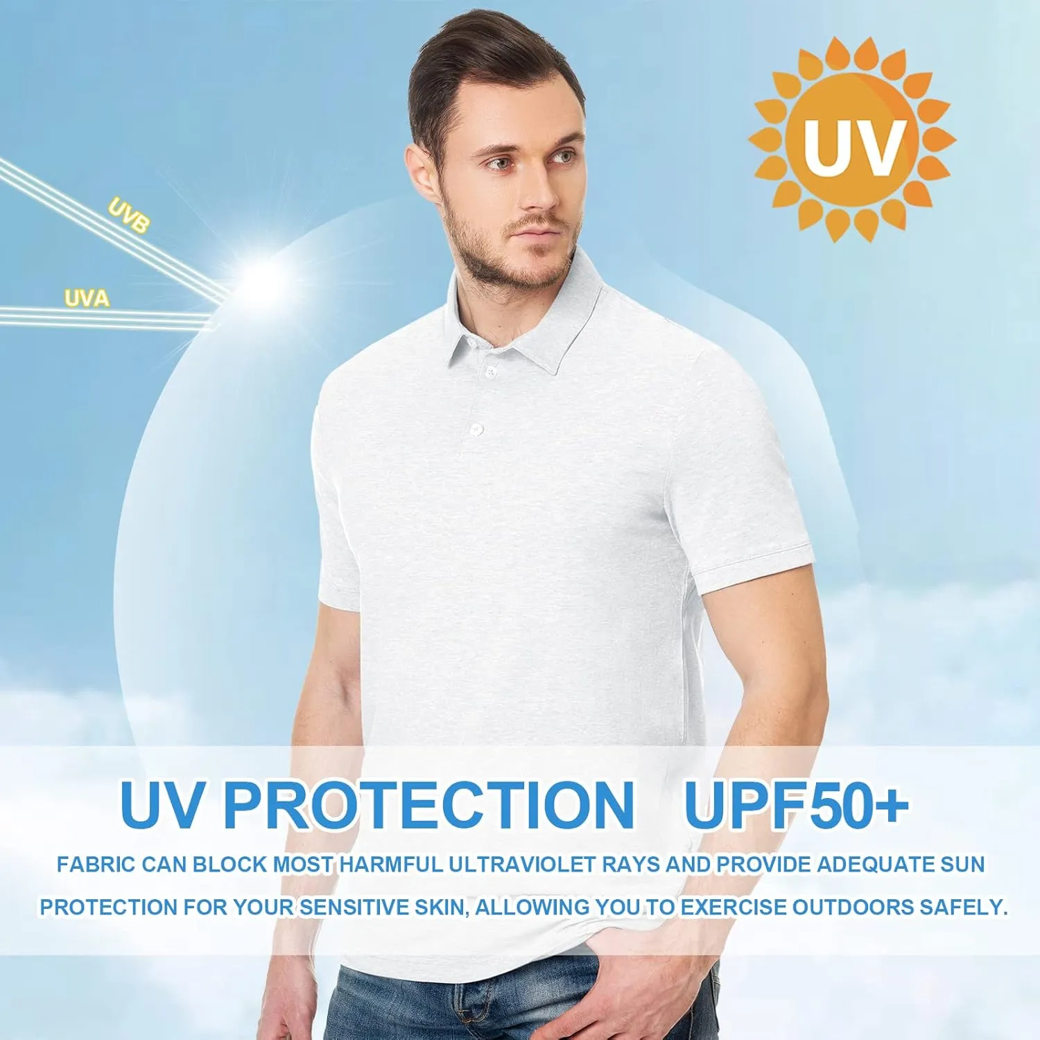Custom Polo Shirt for Men Customized Golf Shirts Design Your Own Personalized Tee Upf50  Print Embroidered Text Photo Logo