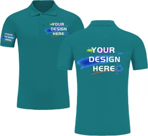 Custom Polo Shirt for Men Customized Golf T Shirts Design Your Own Front Back Personalized Tee PrintLogo Name