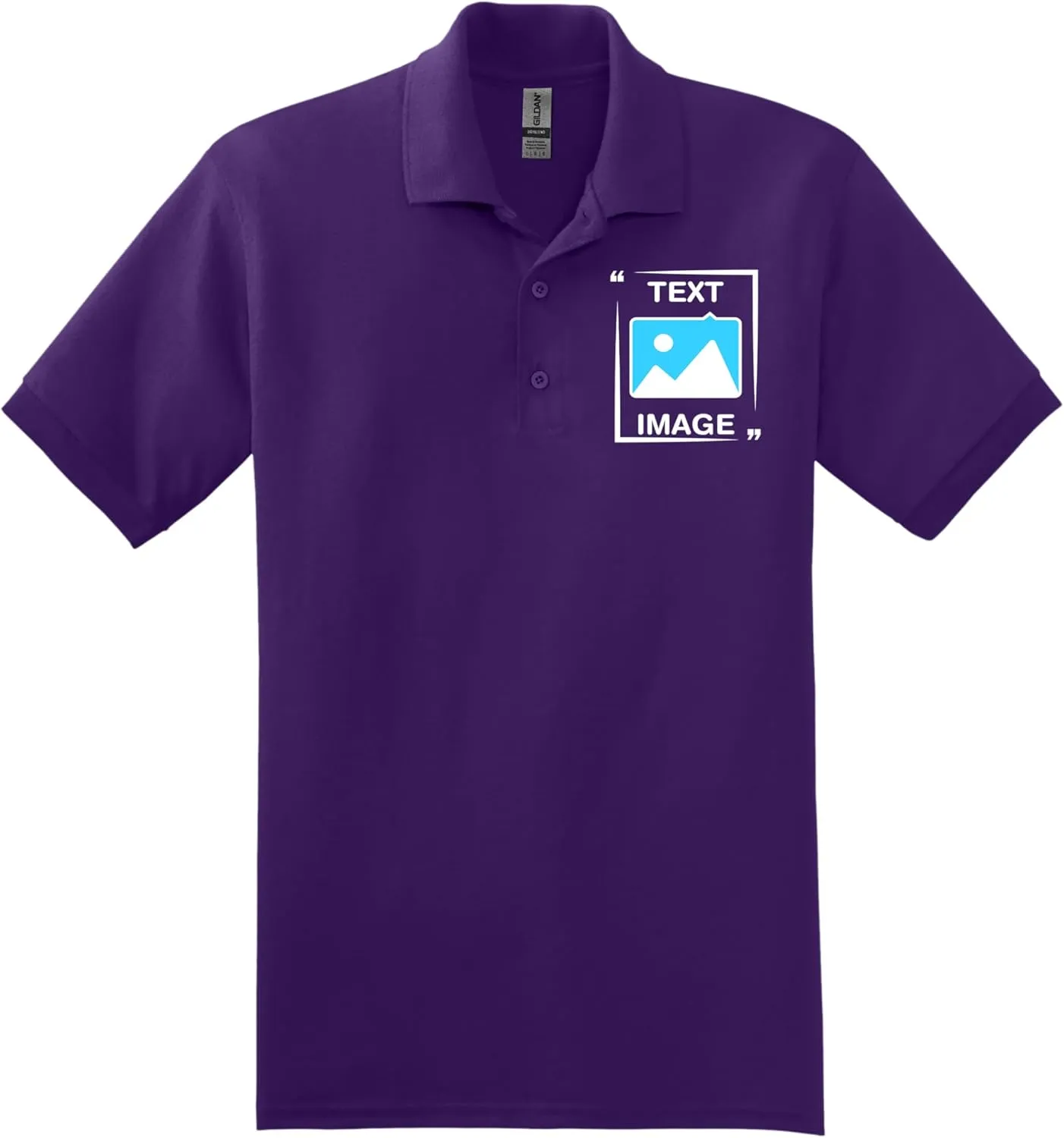 Gildan Custom Polo Shirt - Personalized Short Sleeve Golf Shirts for Adult Men Women Unisex - Add Your Image, Text, or Photo