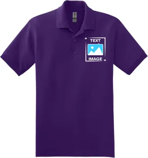 Gildan Custom Polo Shirt - Personalized Short Sleeve Golf Shirts for Adult Men Women Unisex - Add Your Image, Text, or Photo
