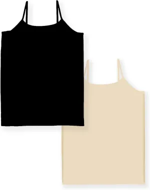 Girls Full Sleeveless Camisole Tank Tops  Stretch Undershirts Comfortable Camis (One Size Fits Ages 10-14)