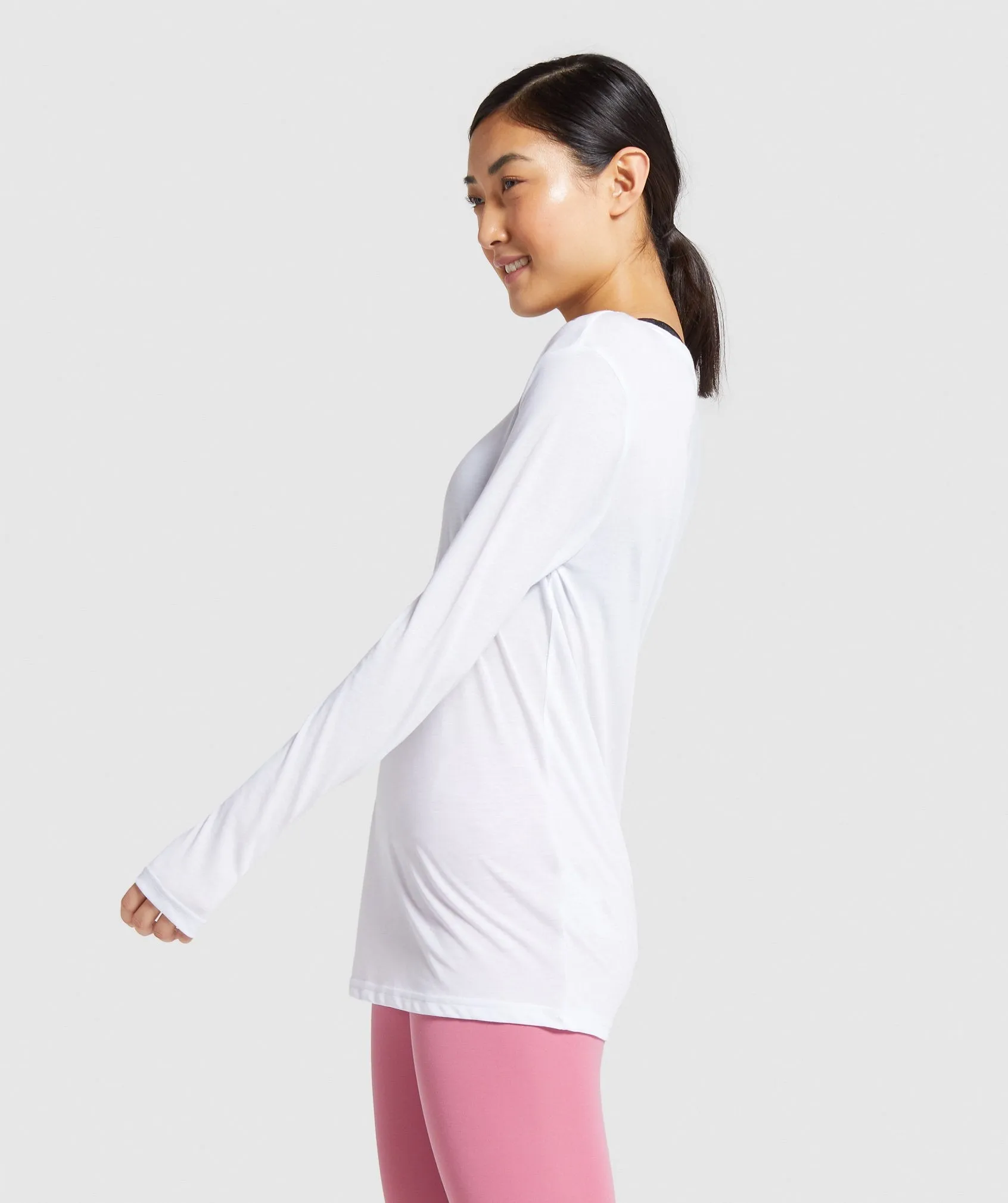 Gymshark Training Oversized Long Sleeve Tee - White