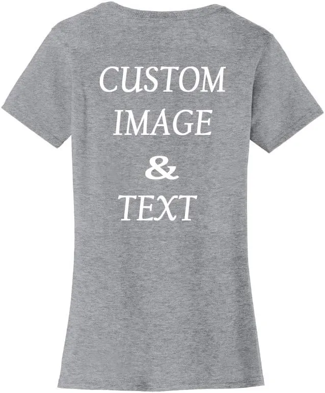 Ladies Customized Fan Tee Shirt, Design Your Own by Uploading Photos, Text, Logos Or Any Design, Custom Gifts