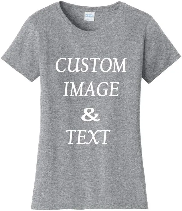 Ladies Customized Fan Tee Shirt, Design Your Own by Uploading Photos, Text, Logos Or Any Design, Custom Gifts