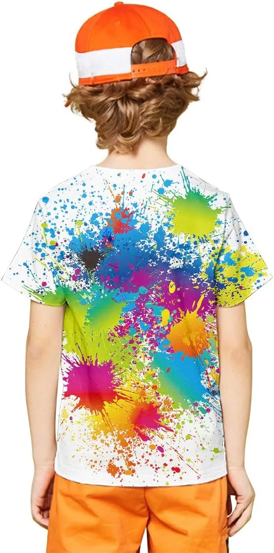 LAIDIPAS Boys Girls 3D Graphic Shirts Cool Crewneck T-Shirt Unisex Short Sleeve Top Tees 6-16 Years