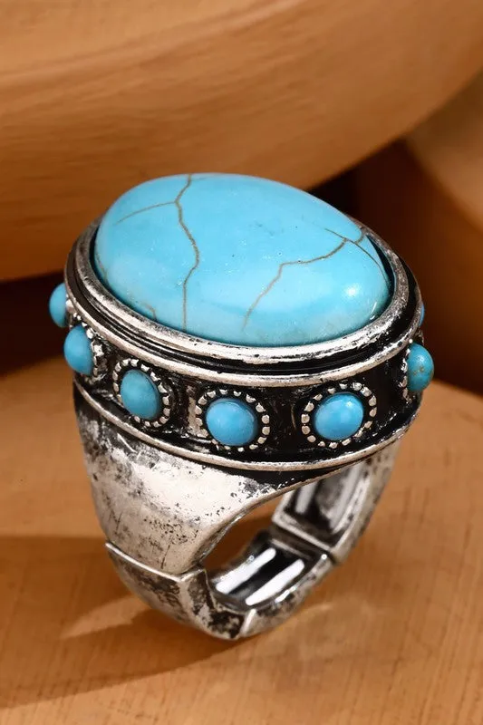 Large Stone Stretch Ring