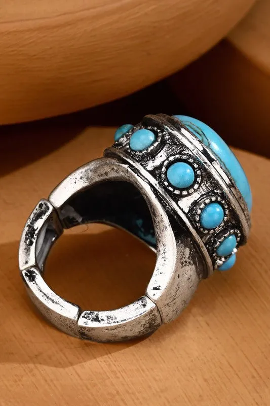 Large Stone Stretch Ring