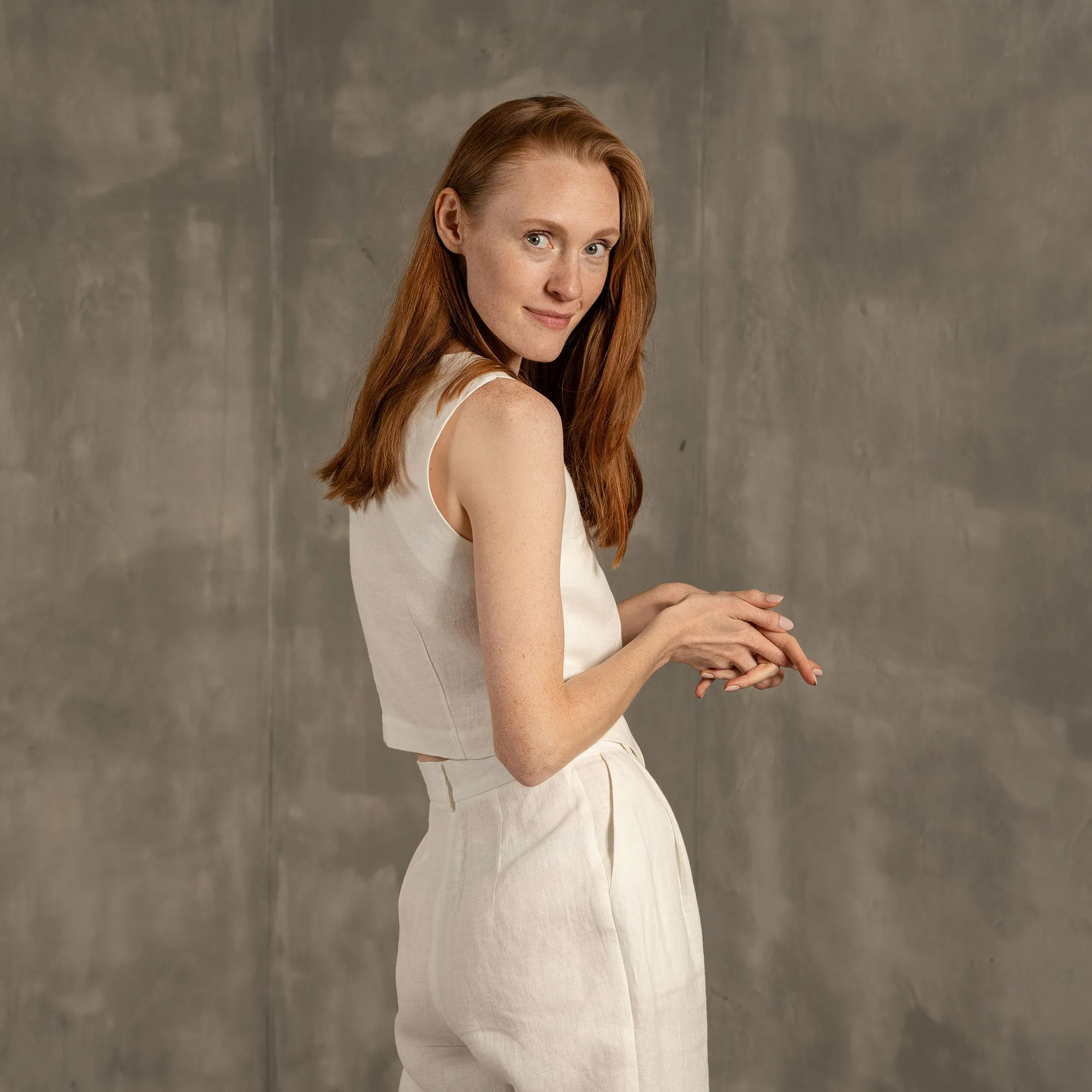 MENIQUE 100% Linen Vest Ava