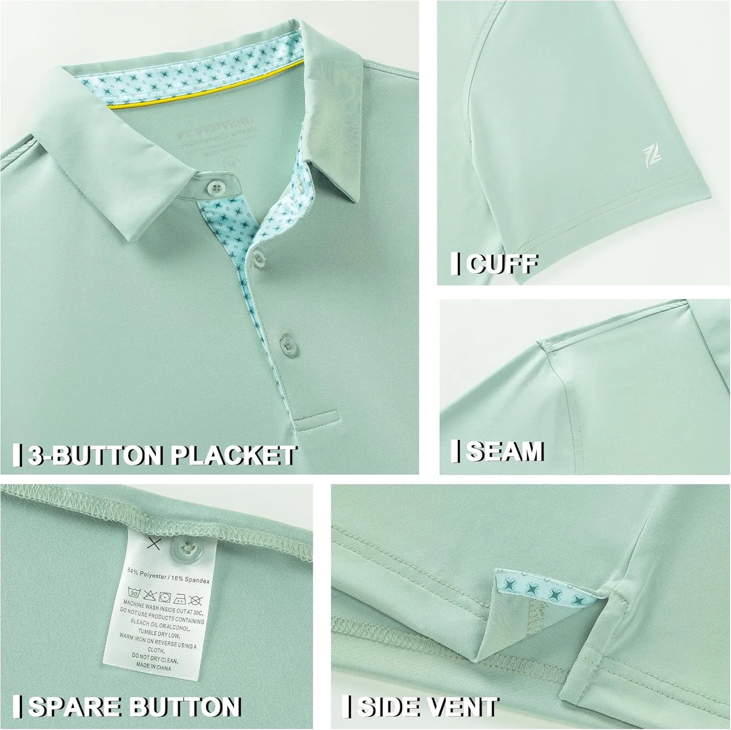 Mens Polo Shirts Short Casual Solid Stylish Dry Fit Performance Designed Collared Golf Polo Shirts for Men