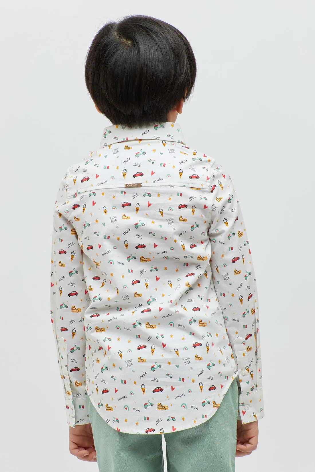 One Friday Fun Print Off White Shirt
