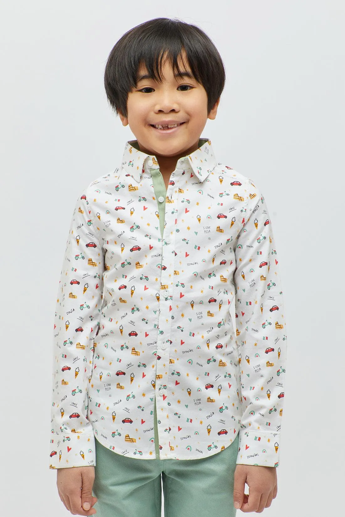 One Friday Fun Print Off White Shirt