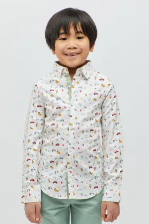 One Friday Fun Print Off White Shirt