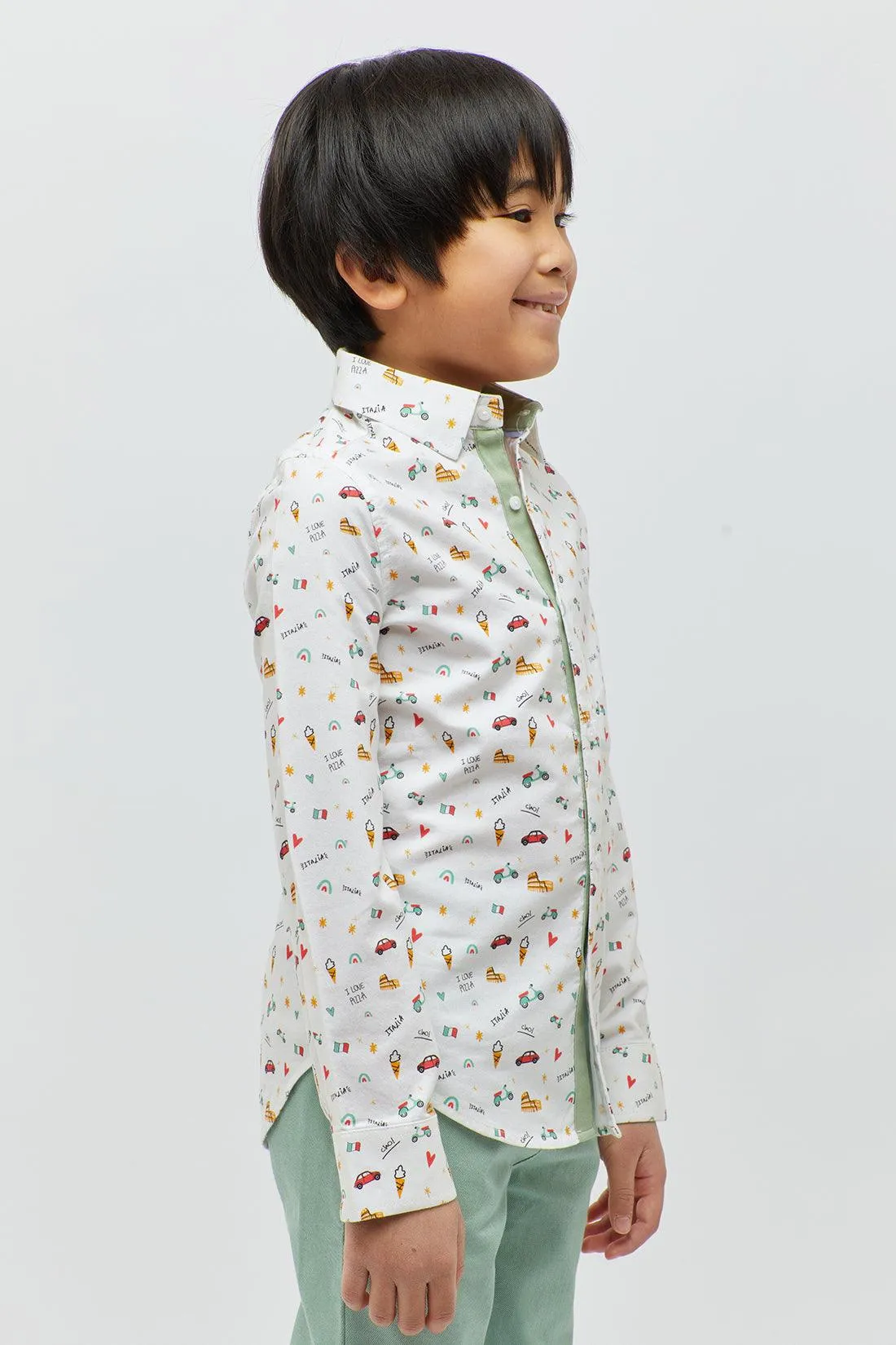 One Friday Fun Print Off White Shirt