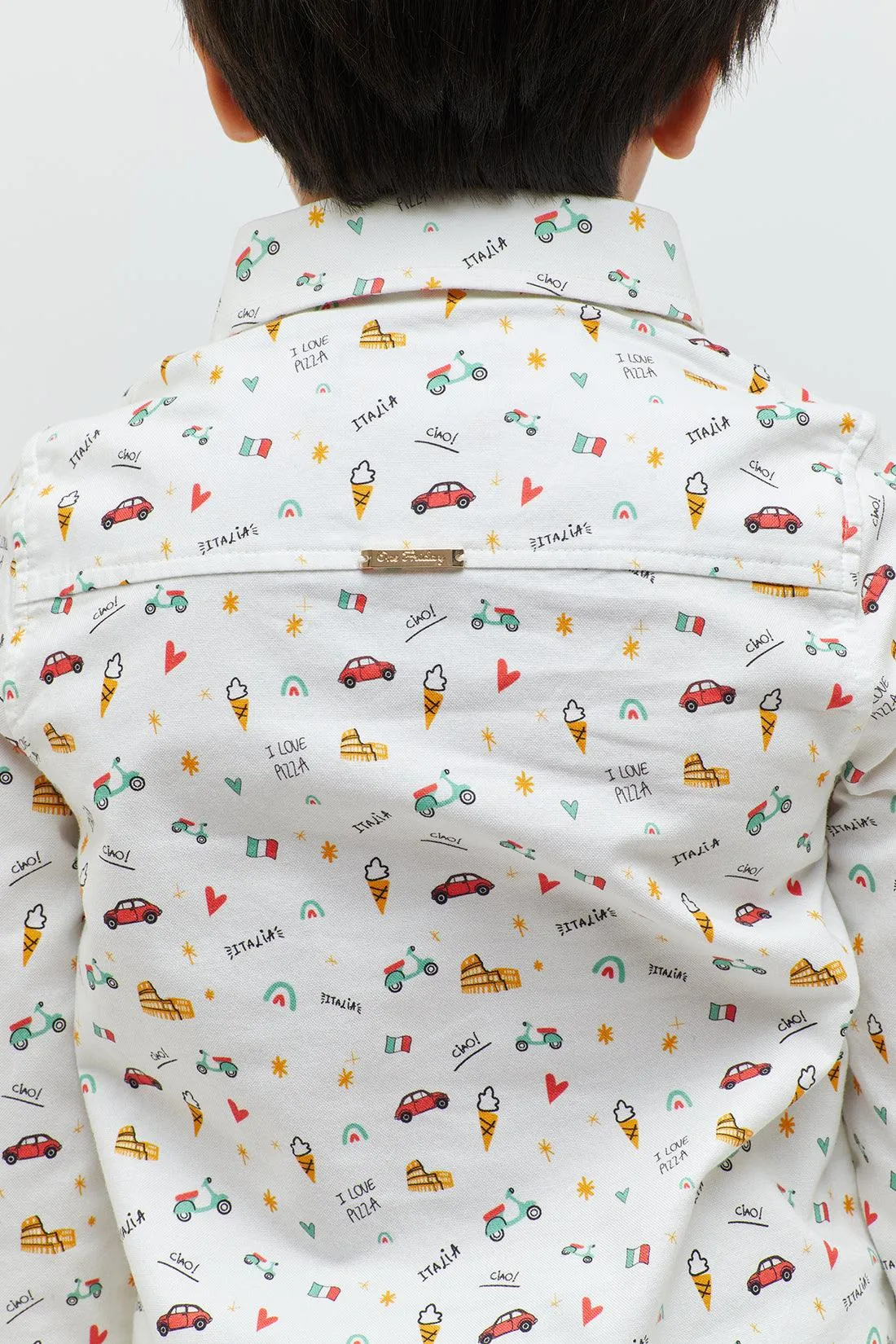 One Friday Fun Print Off White Shirt