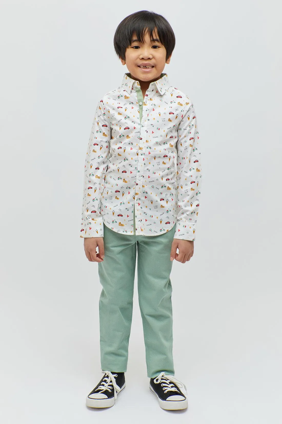 One Friday Fun Print Off White Shirt