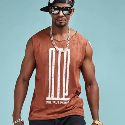 One True Pairing Print Sleeveless Shirt