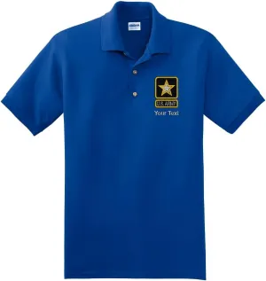 Personalized Custom Embroidered U.S. Army Star Design on Polo Shirt