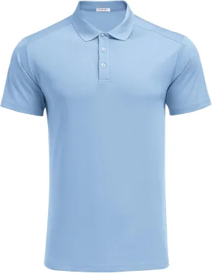 PINSPARK Golf Polo Shirts for Men Quick Dry Short Sleeve Collared Shirt Slim Fit Casual Solid Stylish Polos Shirt