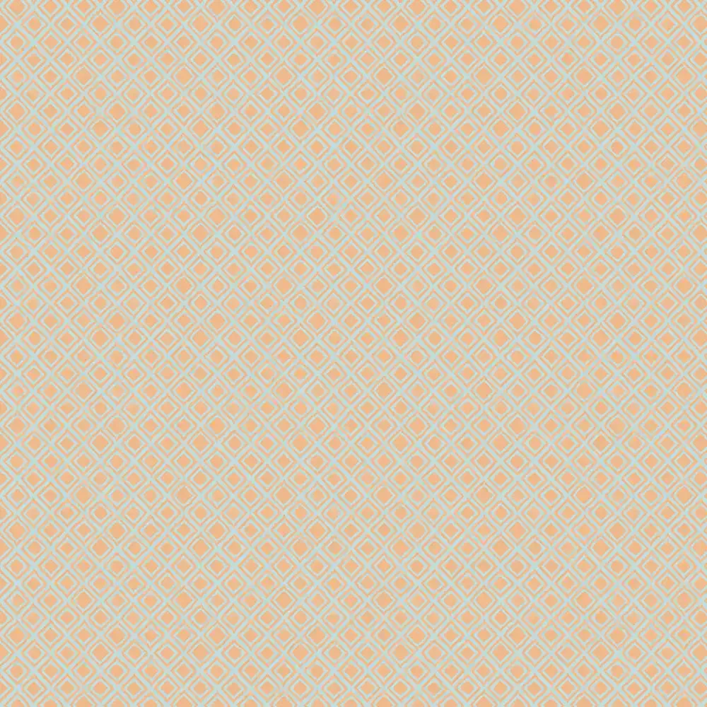 Radiance Design Wallpaper Roll in Orange & teal Color