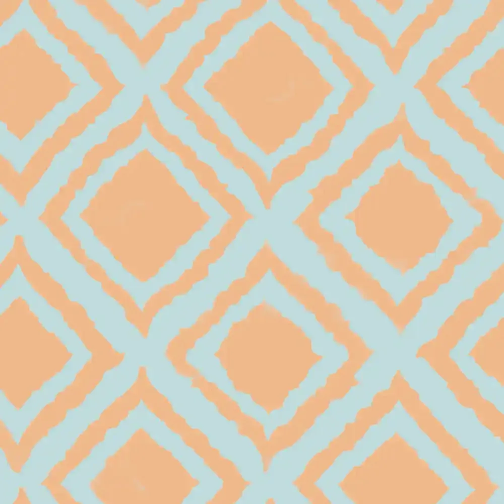 Radiance Design Wallpaper Roll in Orange & teal Color