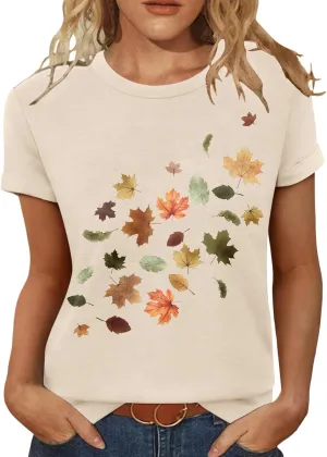 T Shirts for Women Crewneck Boho Flowers Wildflowers Graphic Tees 2025 Summer Cute Shirts Short Sleeve Tops