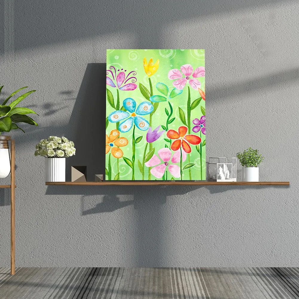 Vibrant Flower  - Full Round Diamond - 30x40CM