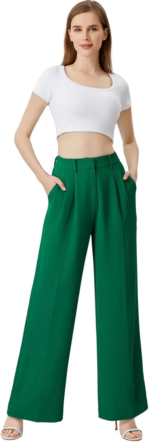Wide Leg Pants | High Waisted Trousers | Comfortable Work Pant | Business Casual Pant | Women Summer Pants
