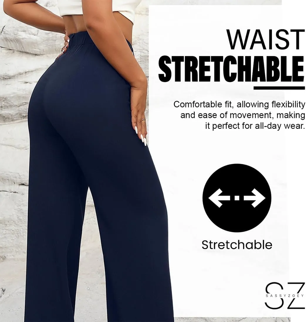 Wide Leg Pants | High Waisted Trousers | Comfortable Work Pant | Business Casual Pant | Women Summer Pants