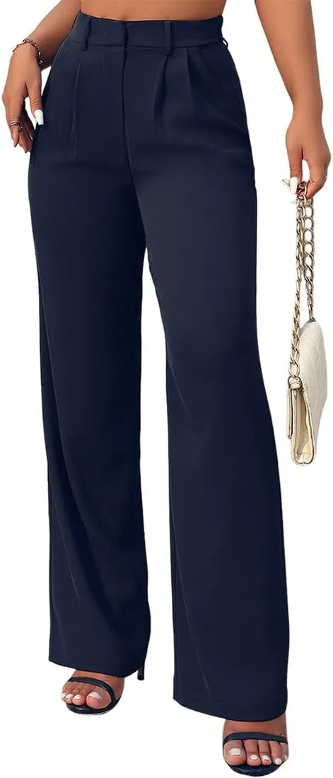 Wide Leg Pants | High Waisted Trousers | Comfortable Work Pant | Business Casual Pant | Women Summer Pants