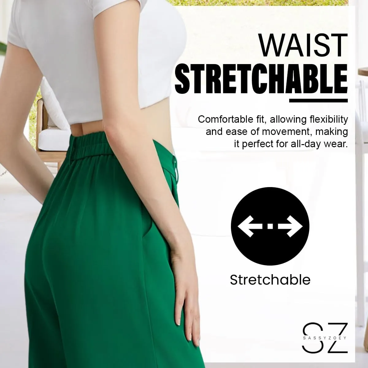 Wide Leg Pants | High Waisted Trousers | Comfortable Work Pant | Business Casual Pant | Women Summer Pants