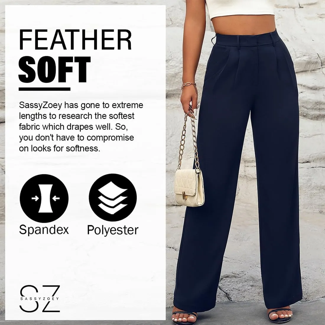 Wide Leg Pants | High Waisted Trousers | Comfortable Work Pant | Business Casual Pant | Women Summer Pants