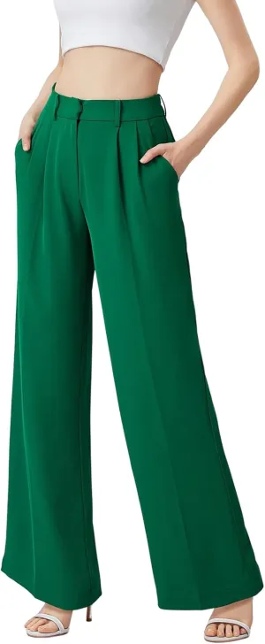 Wide Leg Pants | High Waisted Trousers | Comfortable Work Pant | Business Casual Pant | Women Summer Pants