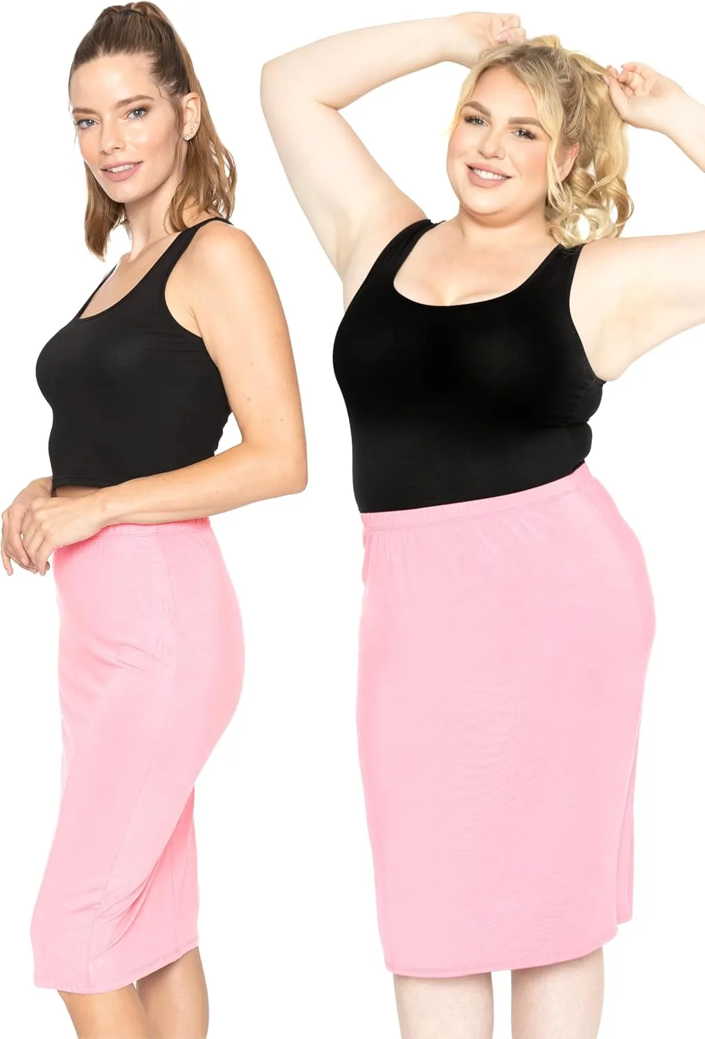 Women's Plus Size Soft Stretch MIDI Skirt | Comfortable for Women | X-Large - 6X